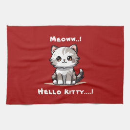 可愛おもしろいい猫キャットマスユーモア キッチンタオル