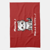 可愛おもしろいい猫キャットマスユーモア キッチンタオル (縦)