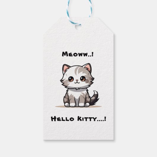 可愛おもしろいい猫キャットマスユーモア ギフトタグ (裏面)