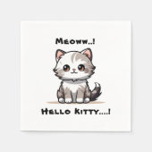 可愛おもしろいい猫キャットマスユーモア スタンダードカクテルナプキン (正面)