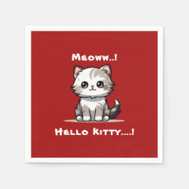 可愛おもしろいい猫キャットマスユーモア スタンダードカクテルナプキン