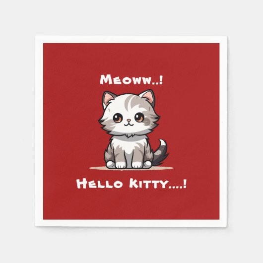 可愛おもしろいい猫キャットマスユーモア スタンダードカクテルナプキン (正面)