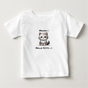 可愛おもしろいい猫キャットマスユーモア ベビーTシャツ