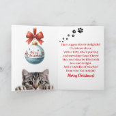 可愛おもしろいい猫クリスマス折りグリーティングカード カード (内部)