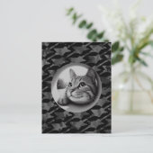 可愛おもしろいい猫クール元気な動物ハローニャー ポストカード (スタンド正面)