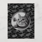 可愛おもしろいい猫クール元気な動物ハローニャー ポストカード (正面)