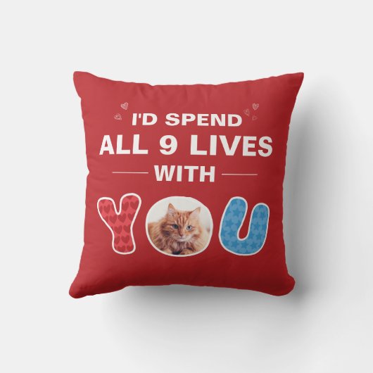 可愛おもしろいい猫ママペットフォトカスタムー クッション (裏面)