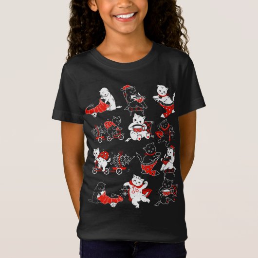 可愛おもしろいい猫ママ子猫愛猫ヴィンテージブス Tシャツ (正面)