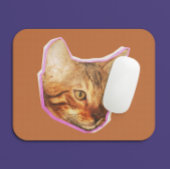 可愛おもしろいい猫ミックスメディアコラージュ マウスパッド