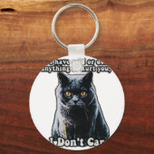 可愛おもしろいい猫ミーム猫好きと猫オーナー キーホルダー (正面)