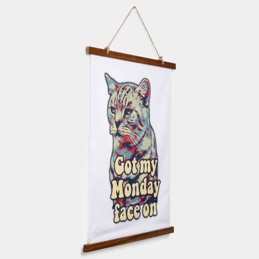 可愛おもしろいい猫ミーム猫好き・子猫 吊り下げ型タペストリー (傾斜あり)