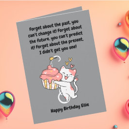 可愛おもしろいい猫モダン誕生日グリーティングカード カード