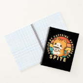 可愛おもしろいい猫動物コーヒー引用文レトロ夕日 ノートブック (内部)