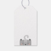 可愛おもしろいい猫動物。子供の誕生日感謝していユー ギフトタグ (裏面)