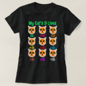 可愛おもしろいい猫好き私の猫の生きる黒人女性 Tシャツ (デザイン正面)
