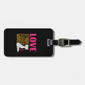 可愛おもしろいい猫引用文愛は四本足の言葉 ラゲッジタグ (正面横)