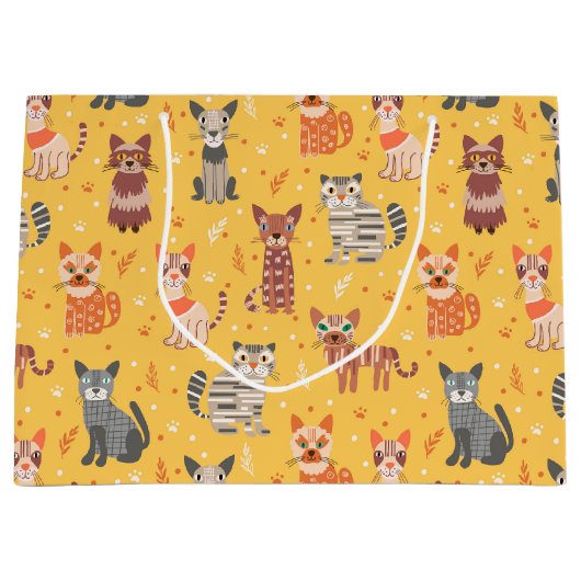 可愛おもしろいい猫抱き枕 ラージペーパーバッグ (正面)