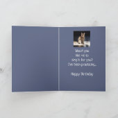 可愛おもしろいい猫歌唱ハッピーバースデー カード (内部)