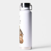 可愛おもしろいい猫熱狂するの女性 ウォーターボトル (背面)