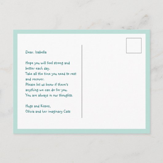 可愛おもしろいい猫猫が元気に ポストカード (裏面)