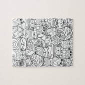 可愛おもしろいい猫禅リラックスドール大人色 ジグソーパズル (横)