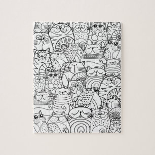 可愛おもしろいい猫禅リラックスドール大人色 ジグソーパズル