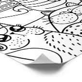 可愛おもしろいい猫禅リラックスドール大人色 ポスター (角)