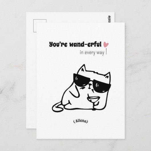 可愛おもしろいい猫誕生日のカーパーソナライズされたド名 ポストカード (正面/裏面)