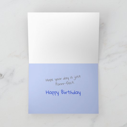 可愛おもしろいい猫誕生日 カード (内部)