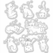 可愛おもしろいい猫 シール (正面)