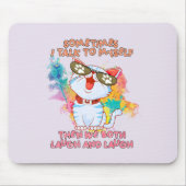 可愛おもしろいい猫 |時には自分自身と話す マウスパッド (正面)