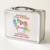 可愛おもしろいい猫 |時には自分自身と話す メタルランチボックス (裏面)