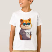 可愛おもしろいい猫 Tシャツ (正面)