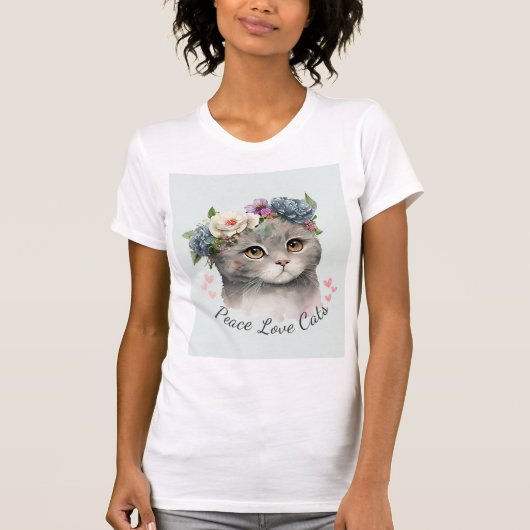可愛おもしろいい猫Tシャツ猫好き Tシャツ (正面)
