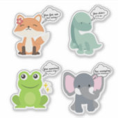 可愛おもしろいい生き物引用文 シール (正面)