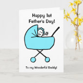 可愛おもしろいい男の赤ちゃん漫画ファースト・ファーザー・デー カード (黄色い花)