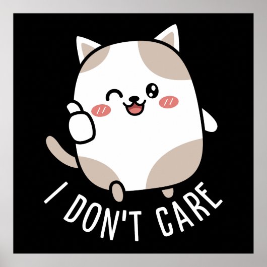 可愛おもしろいい皮肉な猫が親指を上げる引用文 ポスター (正面)