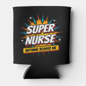 可愛おもしろいい皮肉スーパーヒーローナース鑑賞 缶クーラー (正面)