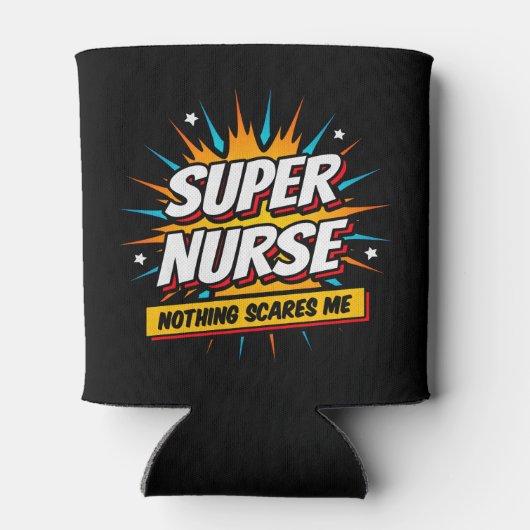 可愛おもしろいい皮肉スーパーヒーローナース鑑賞 缶クーラー (裏面)