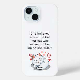 可愛おもしろいい眠り猫引用文猫好き iPhone 15ケース