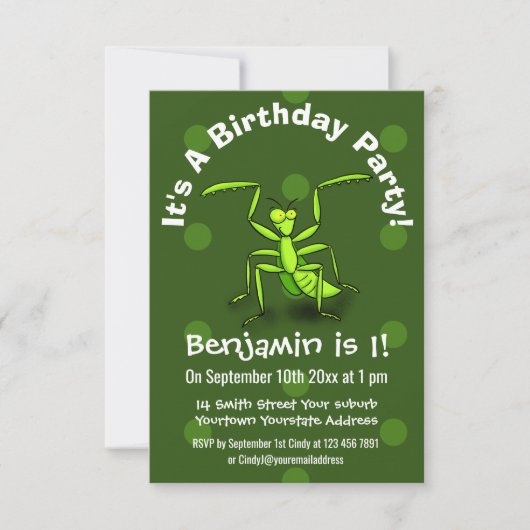 可愛おもしろいい祈緑のマンチアニメ 招待状 (正面)