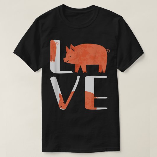 可愛おもしろいい私は豚シャツファーム動物の豚の恋人 Tシャツ (デザイン正面)