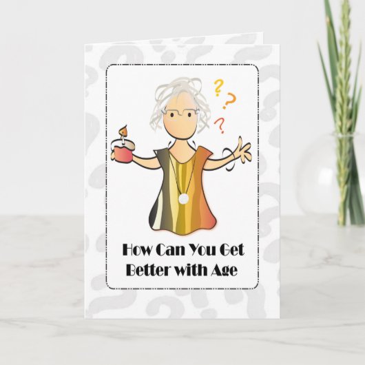 可愛おもしろいい素直な熟女誕生日 カード (正面)