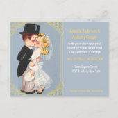 可愛おもしろいい結婚テンプレート インビテーションポストカード (正面)