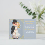 可愛おもしろいい結婚テンプレート インビテーションポストカード (スタンド正面)