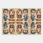 可愛おもしろいい結婚夫婦 ラッピングペーパーシート (正面)