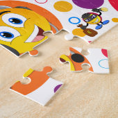 可愛おもしろいい絵文字とカラフルの円 ジグソーパズル (側面)