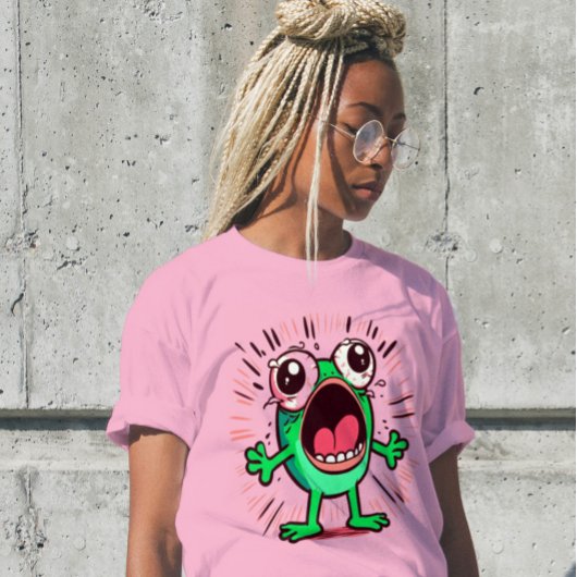 可愛おもしろいい絶叫モダンカエル贈り物の女性シャツ Tシャツ