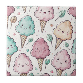 可愛おもしろいい綿菓子かわいいシームレスパターン タイル