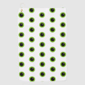 可愛おもしろいい緑の瞳 ゴルフタオル (正面)